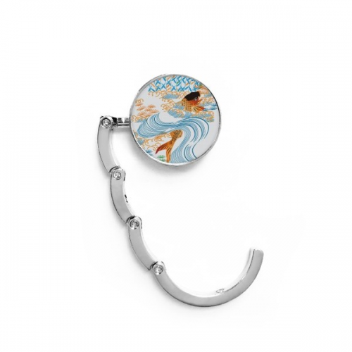 Painting Japanese Culture Fish Water Table Hook Decorative Clasp Extension Foldable  Hanger