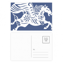 午马年十二生肖剪纸 明信片卡片祝福生日卡20张