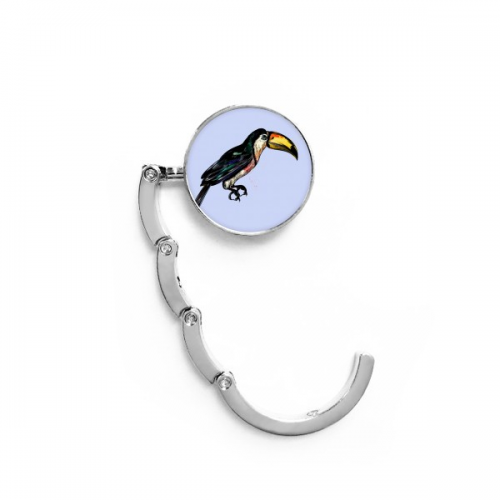 巨嘴鸟水彩画 折叠挂包器挂钩金属桌钩面边扣勾