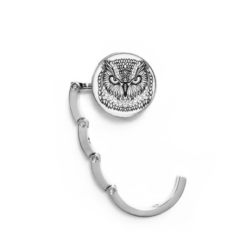 Big Eyes Owl Bird Animal Portrait Sketch Table Hook Decorative Clasp Extension Foldable  Hanger
