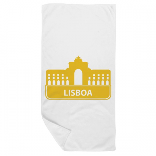 葡萄牙里斯本黄色地标图案 毛巾细纤维面巾加厚吸水干发巾35x70cm