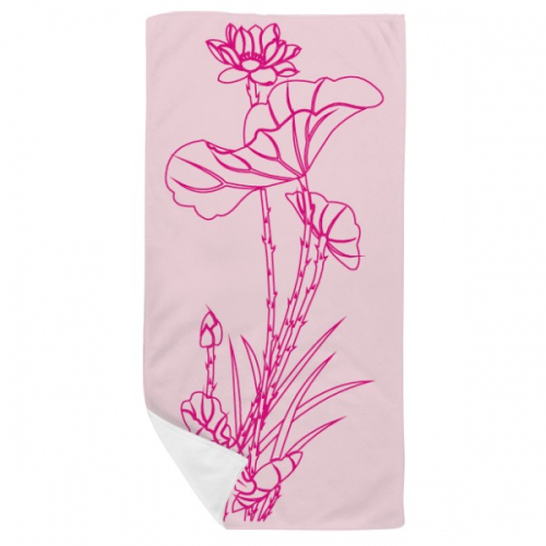 Lotus  Lotus Flower Reed Flower  Bath Towel Soft Washcloth Facecloth 35x70cm