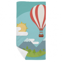 热气球太阳云彩图案 毛巾细纤维面巾加厚吸水干发巾35x70cm