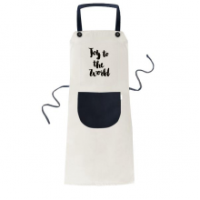 享受世界英文手写艺术 米色厨房咖啡餐厅奶茶店工作家居服围裙礼物