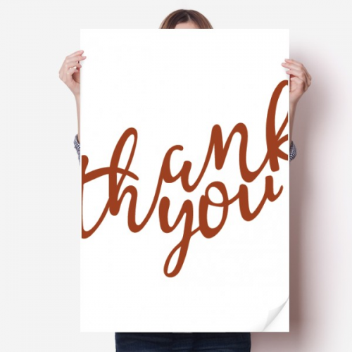 Thank You Stylish Quote Handwrite Sticker Decoration Poster Playbill Wallpaper Window Decal