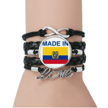  ecuador country love bracelet love accessory twisted leather knitting  wristband