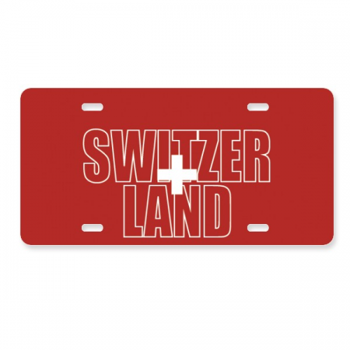 Switzerland Country Flag Name License Plate Decoration Stainless Automobile Steel Tag