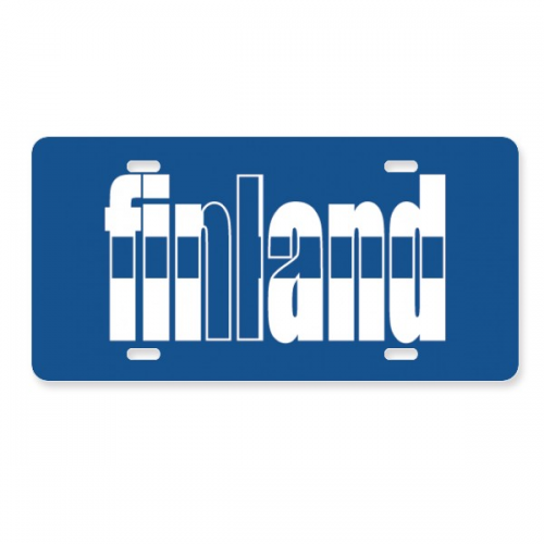 Finland Country Flag Name License Plate Decoration Stainless Automobile Steel Tag