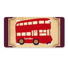 UK London Double-decker Bus Stamp License Plate Decoration Stainless Automobile Steel Tag