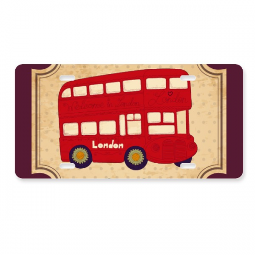UK London Double-decker Bus Stamp License Plate Decoration Stainless Automobile Steel Tag UK London Double-decker Bus Stamp License Plate Decoration Stainless Automobile Steel Tag