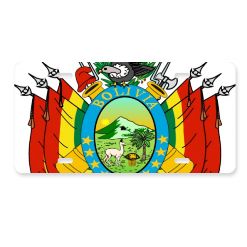 玻利维亚国徽标志符号图案 美国车牌汽车家居店铺装饰礼物 玻利维亚国徽标志符号图案 美国车牌汽车家居店铺装饰礼物