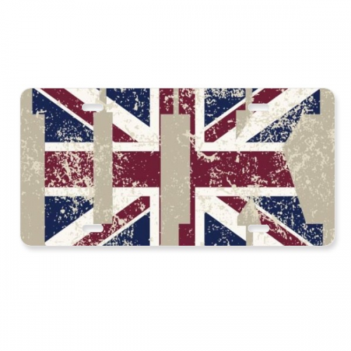 London King UK the Union Jack Flag License Plate Decoration Stainless Automobile Steel Tag