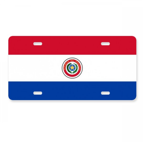 巴拉圭国旗南美洲国家象征符号图案 美国车牌汽车家居店铺装饰礼物 巴拉圭国旗南美洲国家象征符号图案 美国车牌汽车家居店铺装饰礼物