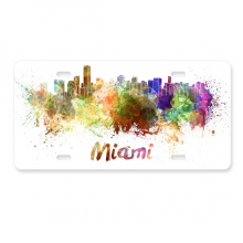 mia amecity watercolor license plate decoration stainless automobile steel tag
