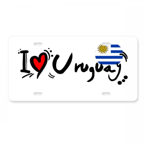 I Love Uruguay Word Flag Love Heart Illustration License Plate Decoration Stainless Automobile Steel Tag I Love Uruguay Word Flag Love Heart Illustration License Plate Decoration Stainless Automobile Steel Tag