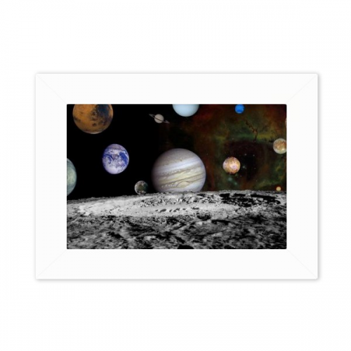 Many Planets Dark Universe Photo Mount Frame Picture Art Painting Desktop 5x7 inch