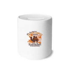 sunshine paradise  desert holiday camel animal my box cerac coin case piggy bank 