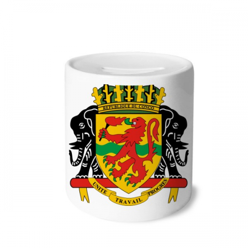 congo national emblem country my box cerac coin case piggy bank 