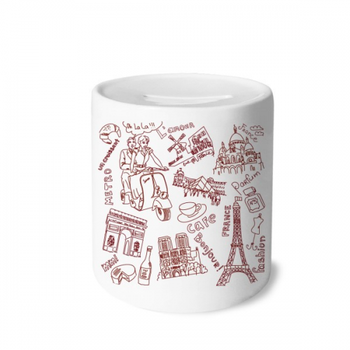 france triumphal arch louvre eiffel tower my box cerac coin case piggy bank 