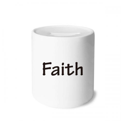 信仰Faith英文励志词语 陶瓷存钱罐白色硬币储蓄盒礼物