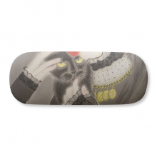 谜底-黑猫中国古风插画 硬质眼镜盒趣味折叠收纳盒礼物