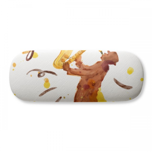 music sax instruments watercolor pattern glasses case eyeglasses hard shell stospectacle box