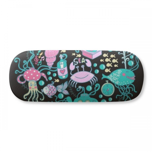 Marine Organism Music Octopus Glasses Case Eyeglasses Hard Shell Storage Spectacle Box