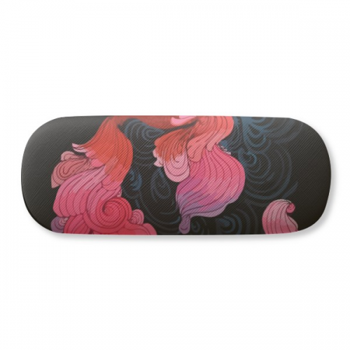 cyprinoid red pink purple tail glasses case eyeglasses hard shell stospectacle box