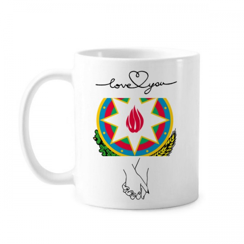 Baku Azerbaijan National Emblem Lover Mug White Pottery Cup Handle Baku Azerbaijan National Emblem Lover Mug White Pottery Cup Handle