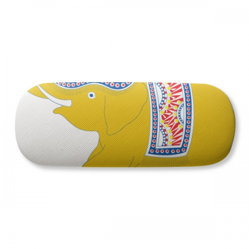 泰国制造黄色大象盾牌 硬质眼镜盒趣味折叠收纳盒礼物 泰国制造黄色大象盾牌 硬质眼镜盒趣味折叠收纳盒礼物