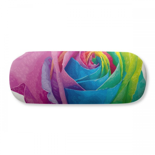 跨性别者彩虹旗花图案 硬质眼镜盒趣味折叠收纳盒礼物