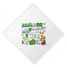Adventure Life Brazil Journey Brazil Dinner Napkins Lunch White Reusable Cloth 2pcs