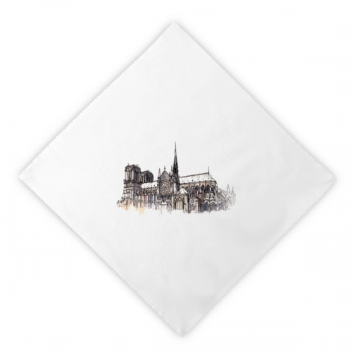 Notre-Dame de in Paris France Dinner Napkins Lunch White Reusable Cloth 2pcs