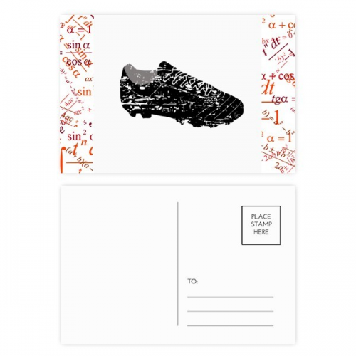 Black Football Shoes Pattern Soccer Formula Postcard Set Thanks Card Mailing Side 20pcs