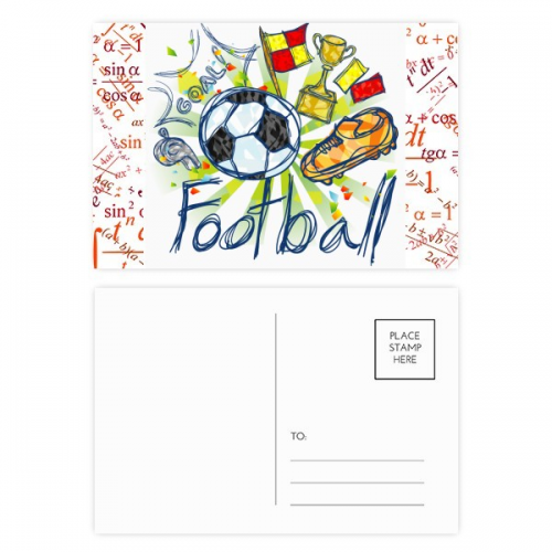 Cartoon Football Series Pattern Soccer Formula Postcard Set Thanks Card Mailing Side 20pcs