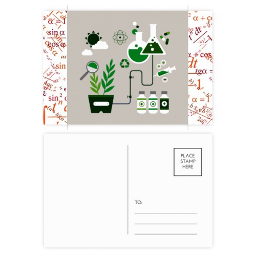 化学反应工具针筒化学实验图案 明信片卡片祝福公式卡20张