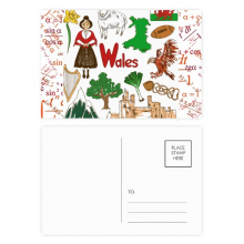 Wales Landscap UK National Flag Formula Postcard Set Thanks Card Mailing Side 20pcs