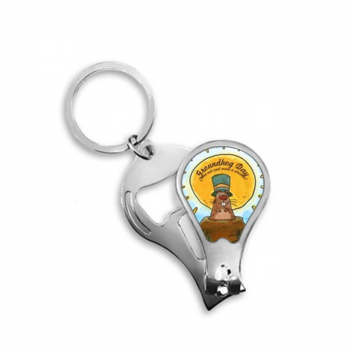 groundhog day usa amecanada festival fingernail clipper cutter opener key chain scissor