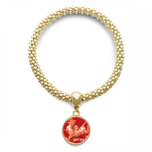 happy new year rooster en bracelet round pendant jewelry chain
