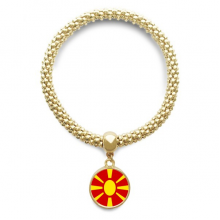 macedonia eu national emblem en bracelet round pendant jewelry chain