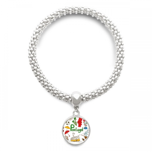 Portugal Landscap Animals National Flag Sliver Bracelet Pendant Jewelry Chain Adjustable Bangle Portugal Landscap Animals National Flag Sliver Bracelet Pendant Jewelry Chain Adjustable Bangle