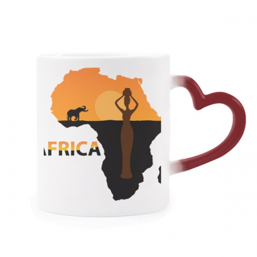 afmap savanna elephant life heat sensitive mug red color changing stware cup