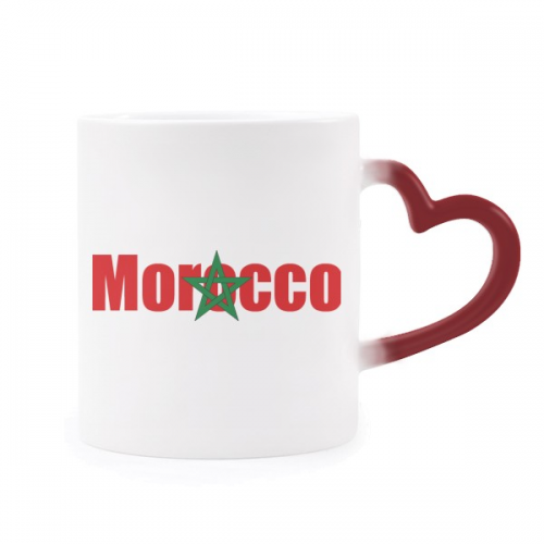 morocco country flag name heat sensitive mug red color changing stware cup