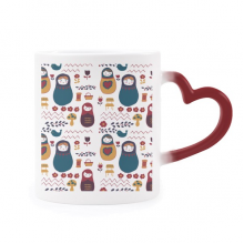 russia dolls flower poster russian matryoshka heat sensitive mug red color changing stware cup