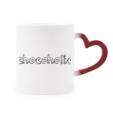 stylish word chocoholic heat sensitive mug red color changing stware cup
