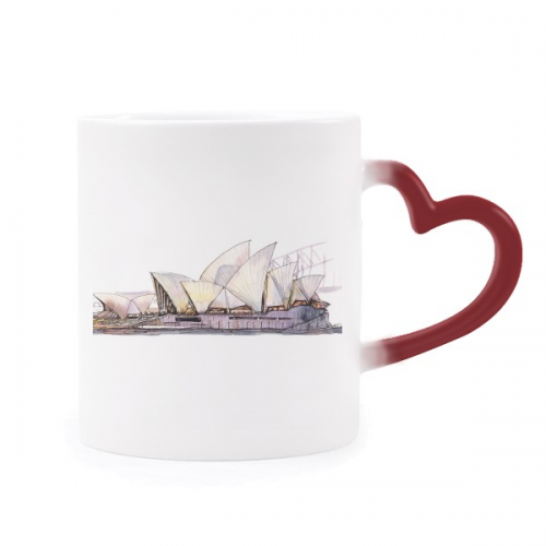 sydney opera house in sydney heat sensitive mug red color changing stware cup