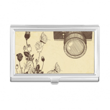 复古相机玫瑰蝴蝶图案 金属名片夹名片盒卡包