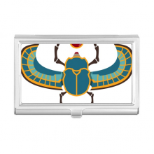 Egypt Red Yellow Blue Beetle Atonism Business Card Holder Case Pocket Box Wallet