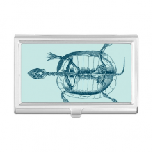 Skeleton Sketch Tortoise Animal Business Card Holder Case Pocket Box Wallet