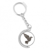  geometric crow origa pattern rotatable keyholder  disc accessories chain clip
